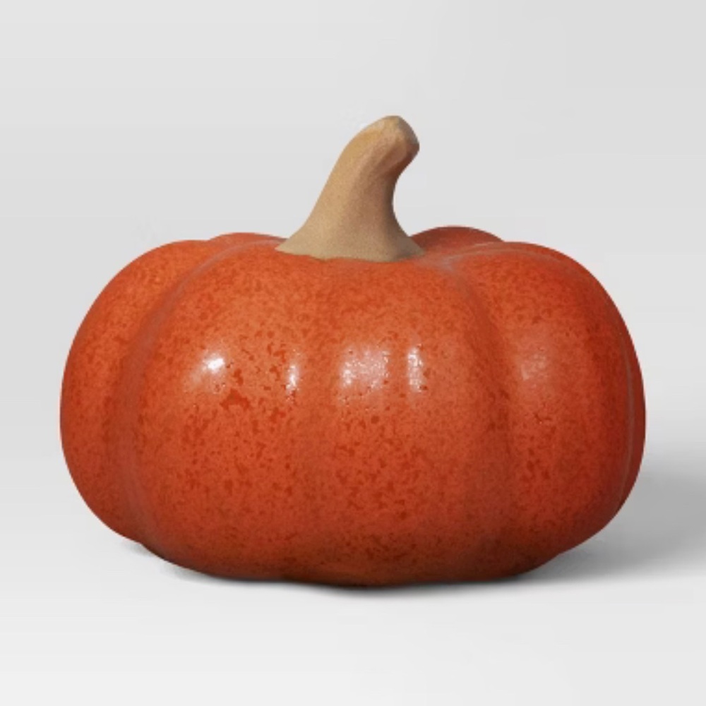 Small Ceramic Pumpkin Figurine Orange - Threshold™